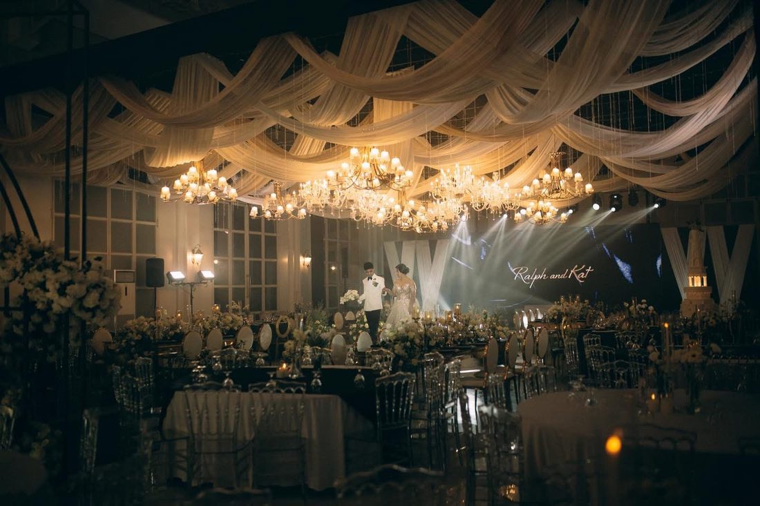 Warmly illuminated ballroom