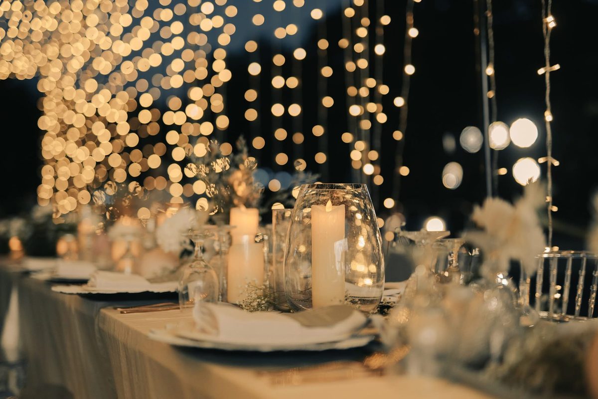 Candlelit celebration table